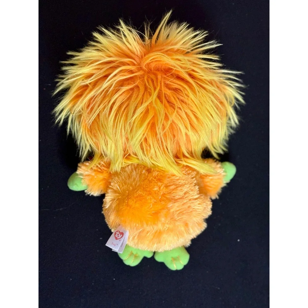 Ty Frizzys Tang Orange Yellow Monster Plush Sparkling Green Eyes 8 Inch NWT